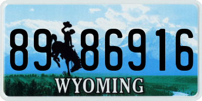 WY license plate 8986916
