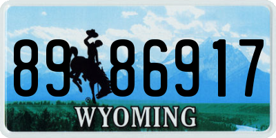 WY license plate 8986917