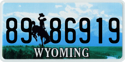WY license plate 8986919