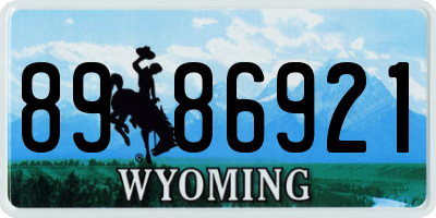WY license plate 8986921