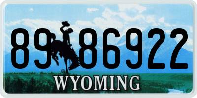 WY license plate 8986922