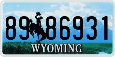 WY license plate 8986931