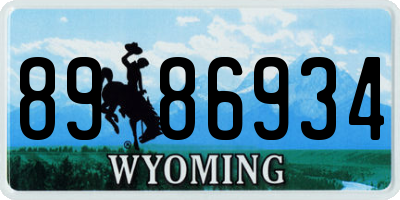 WY license plate 8986934