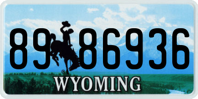 WY license plate 8986936