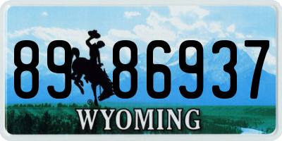 WY license plate 8986937