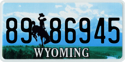 WY license plate 8986945
