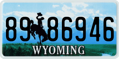 WY license plate 8986946