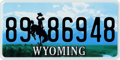 WY license plate 8986948