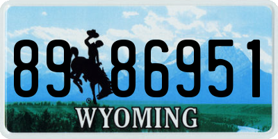 WY license plate 8986951