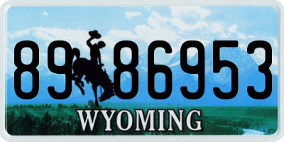 WY license plate 8986953