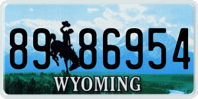 WY license plate 8986954