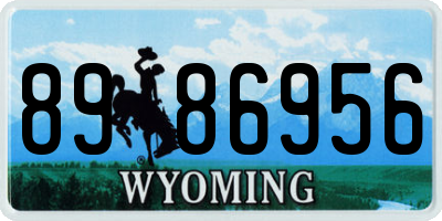 WY license plate 8986956