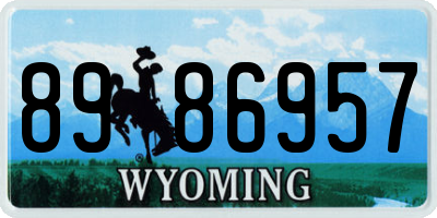 WY license plate 8986957