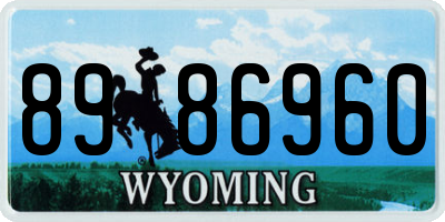 WY license plate 8986960