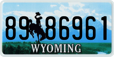 WY license plate 8986961