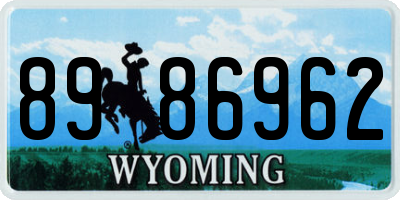 WY license plate 8986962