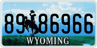 WY license plate 8986966