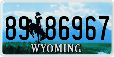 WY license plate 8986967