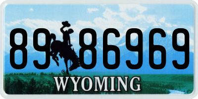 WY license plate 8986969