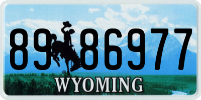 WY license plate 8986977