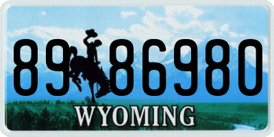 WY license plate 8986980