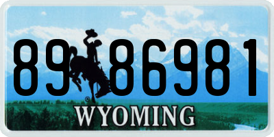 WY license plate 8986981