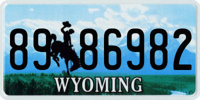 WY license plate 8986982