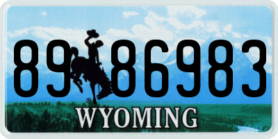 WY license plate 8986983