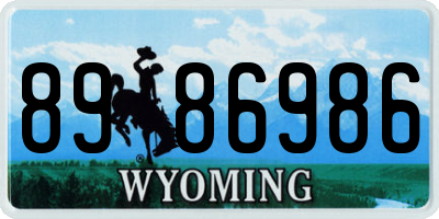 WY license plate 8986986