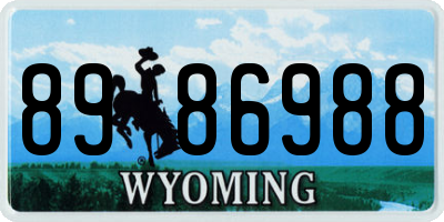 WY license plate 8986988