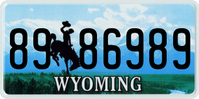 WY license plate 8986989