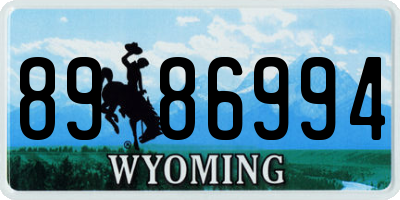 WY license plate 8986994