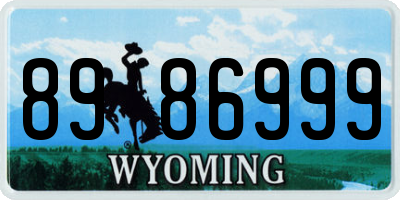 WY license plate 8986999