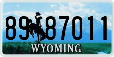 WY license plate 8987011