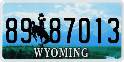 WY license plate 8987013