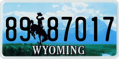 WY license plate 8987017