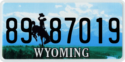 WY license plate 8987019