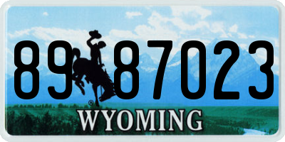 WY license plate 8987023