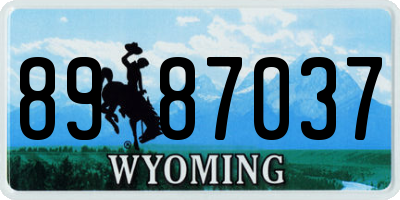 WY license plate 8987037