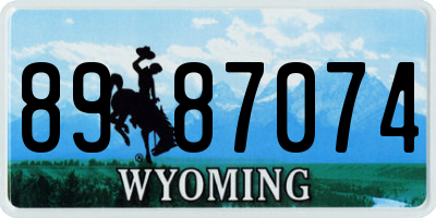 WY license plate 8987074
