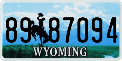 WY license plate 8987094