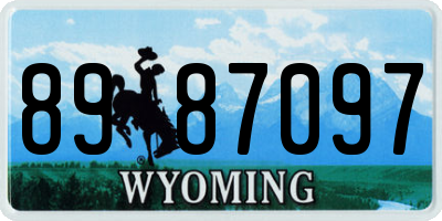 WY license plate 8987097