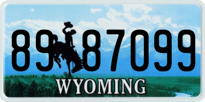 WY license plate 8987099