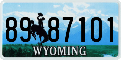 WY license plate 8987101