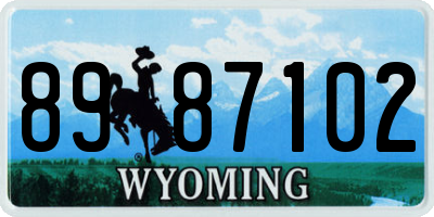 WY license plate 8987102