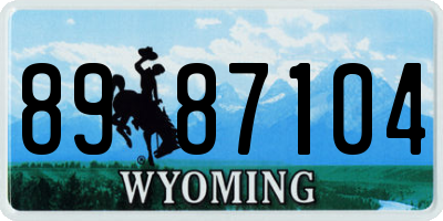 WY license plate 8987104