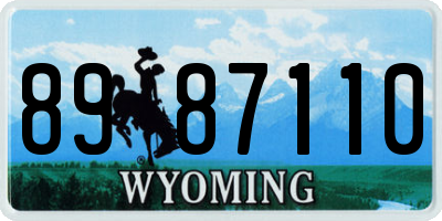 WY license plate 8987110