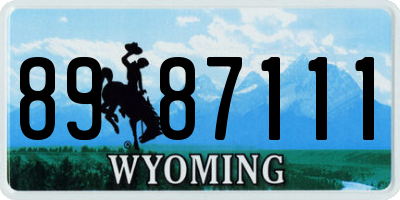 WY license plate 8987111