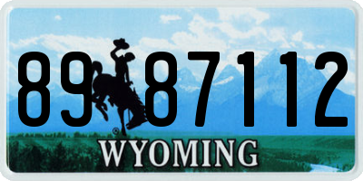WY license plate 8987112