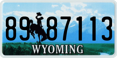 WY license plate 8987113